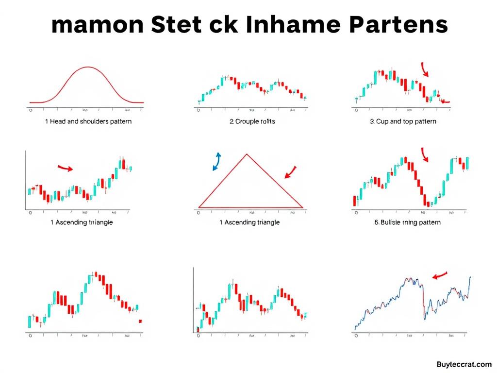 Common stock chart patterns used in technical analysis for the stock trading process Common stock chart patterns used in technical analysis for the stock trading process
