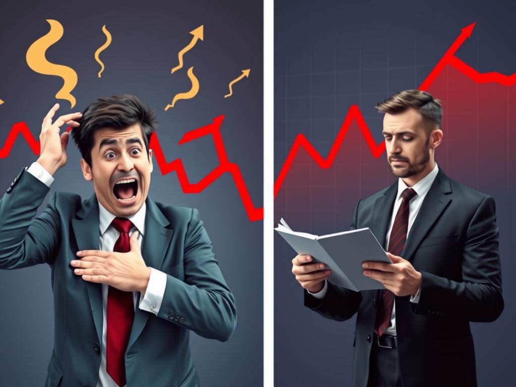 Contrast between panic selling and disciplined investing during market volatility Contrast between panic selling and disciplined investing during market volatility