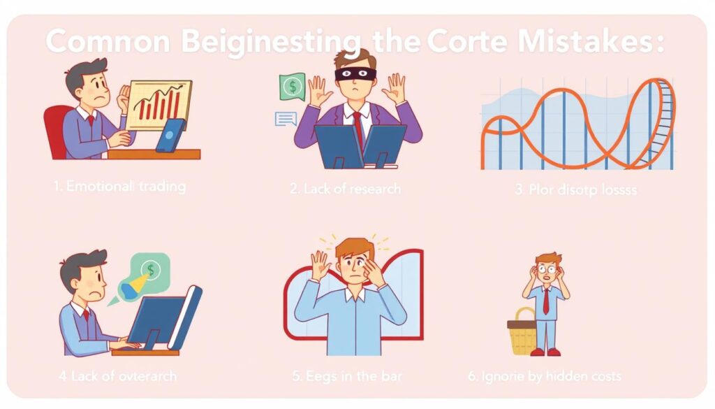 Illustration showing common stock trading mistakes and how to avoid them Illustration showing common stock trading mistakes and how to avoid them