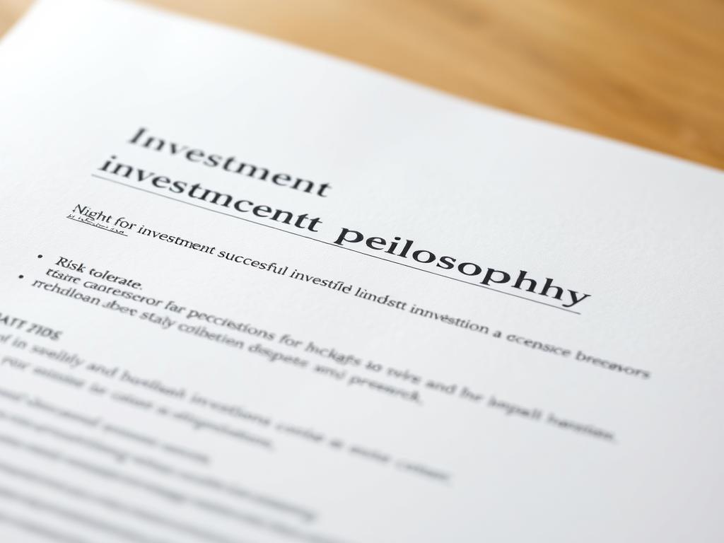 Investment philosophy document with core principles Investment philosophy document with core principles
