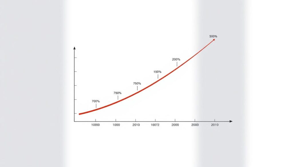 Visual representation of compound growth over time showing the successful investors mindset Visual representation of compound growth over time showing the successful investors mindset