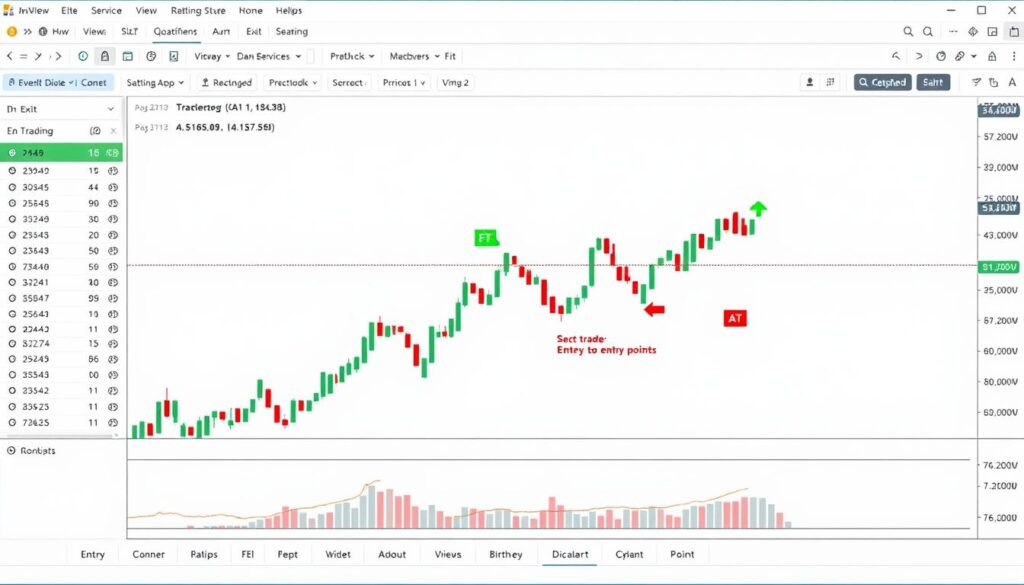 AI trading indicators displayed on a TradingView chart showing precise entry and exit points AI trading indicators displayed on a TradingView chart showing precise entry and exit points