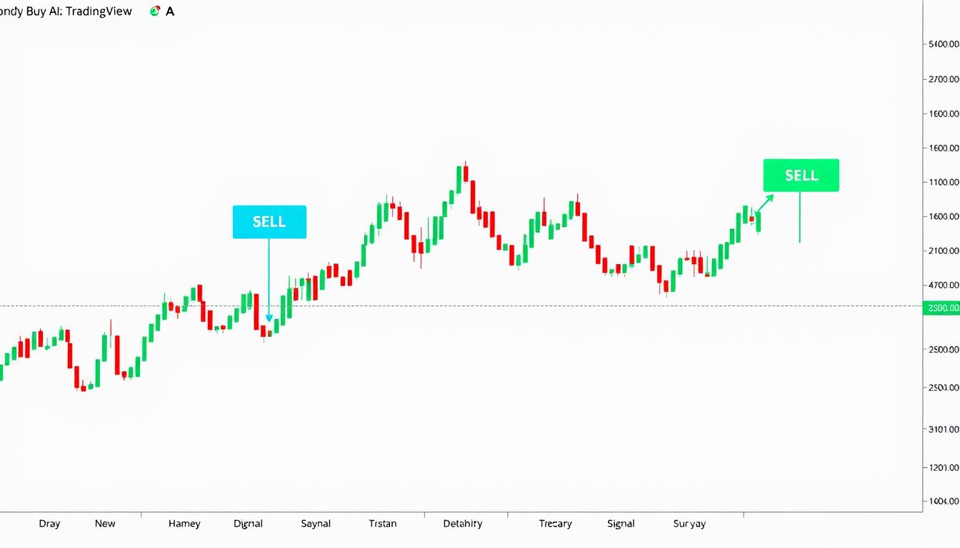 AI trading indicators showing buy and sell signals on TradingView chart