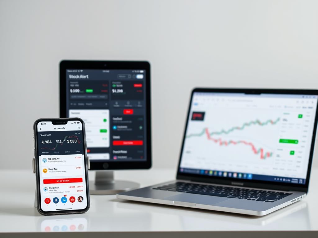 Comparison of top stock alert apps on multiple devices