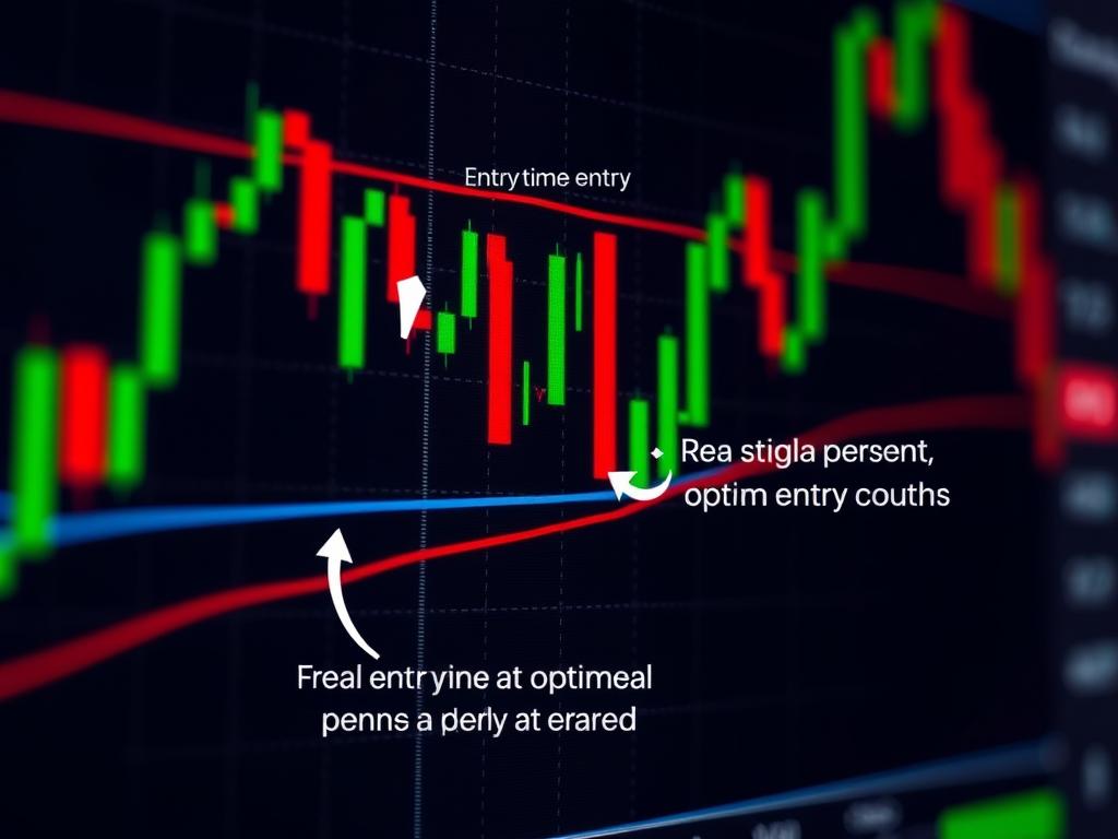 Real-time AI trading signals showing entry points on a price chart Real-time AI trading signals showing entry points on a price chart